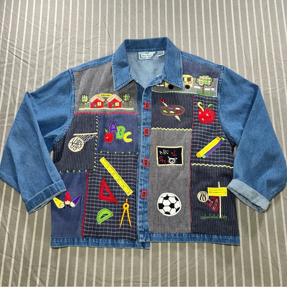 Sara Studio Patchwork Teacher Jacket - image 1